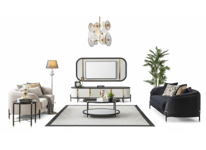 Ensemble de luxe Mobilier TV moderne Salon Canapé 3 + 3 Sièges Table basse