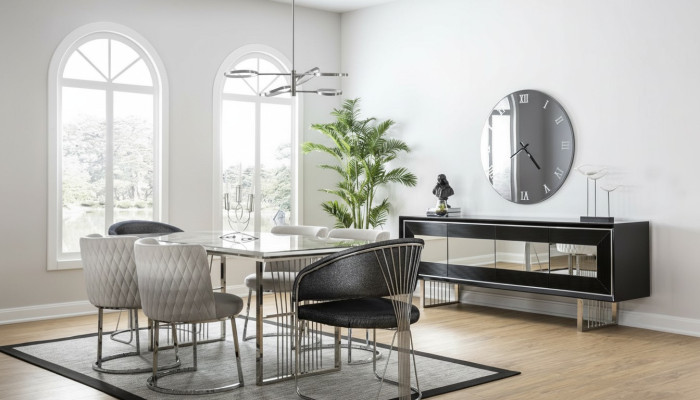Ensemble de salle à manger Ensemble de salle à manger Table à manger Ensemble Bahut Mobilier de luxe 4 chaises Table