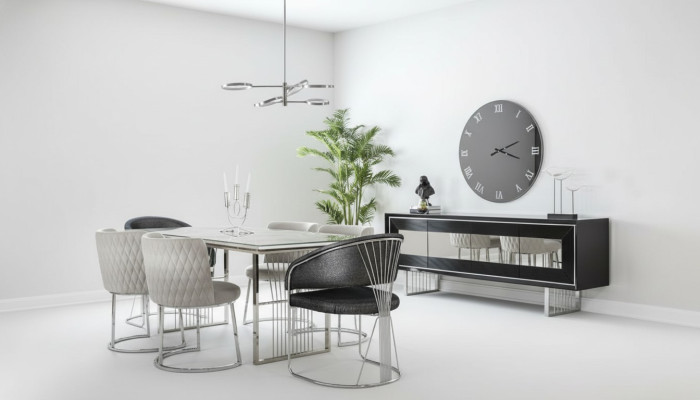 Ensemble de salle à manger Ensemble de salle à manger Table à manger Ensemble Bahut Mobilier de luxe 4 chaises Table