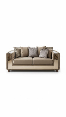 Canapé Chesterfield 4 places Salon Design Moderne Canapés Bleus en Tissu