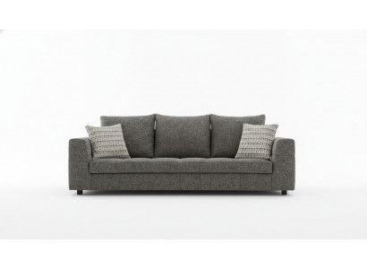 Canapé de luxe 4 places Tissu Salon Design moderne Gris Canapés Rembourrage