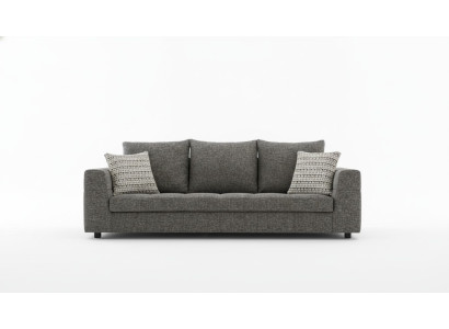 Canapé de luxe 4 places Tissu Salon Design moderne Gris Canapés Rembourrage