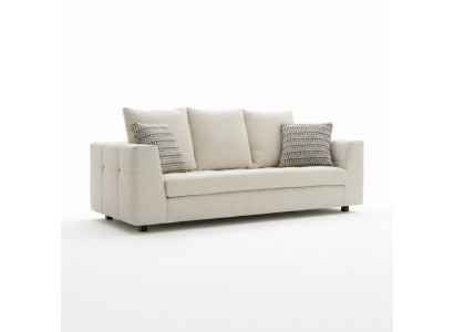 Canapé moderne de luxe 3 places Canapé rembourré Blanc Siège en textile Design Canapé Sofas