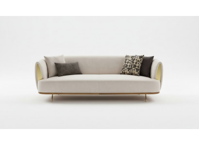 Canapé moderne 2 places Canapé rembourré Blanc Textile Sièges Design Canapé Tissu