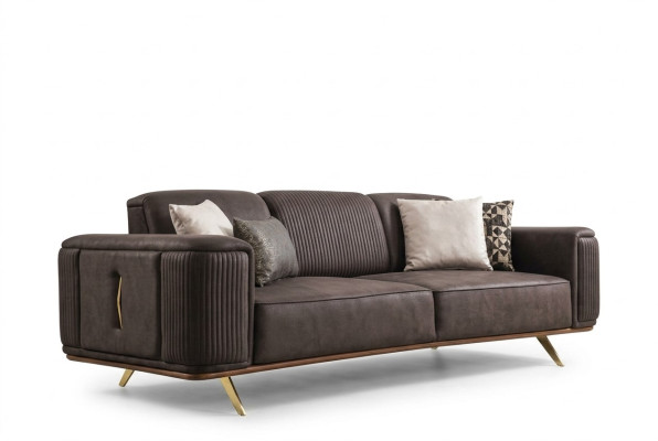 Canapés 4 places en textile Mobilier de salon moderne neuf en polyester Grand Sofa