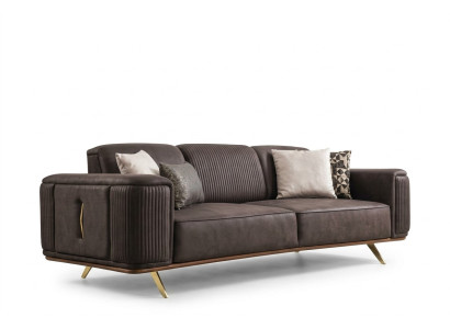 Canapés 4 places en textile Mobilier de salon moderne neuf en polyester Grand Sofa