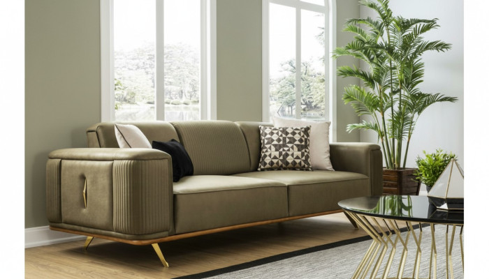 Canapé Chesterfield 4 places Salon canapé design 4 places en textile noir