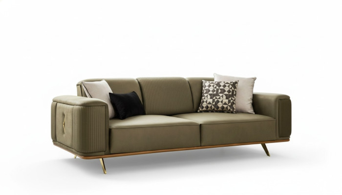 Canapé Chesterfield 4 places Salon canapé design 4 places en textile noir