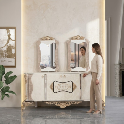 Bahut avec miroir Suite Ess Commode baroque Commodes en bois Commode en bois Armoire en bois neuve