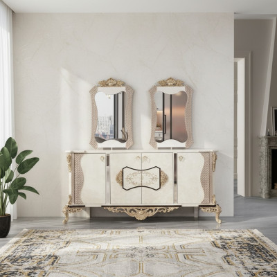 Bahut avec miroir Suite Ess Commode baroque Commodes en bois Commode en bois Armoire en bois neuve