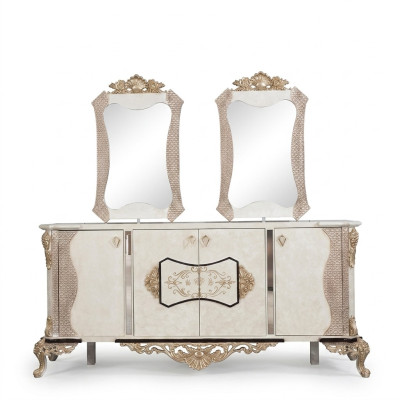 Bahut avec miroir Suite Ess Commode baroque Commodes en bois Commode en bois Armoire en bois neuve