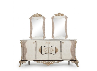 Bahut avec miroir Suite Ess Commode baroque Commodes en bois Commode en bois Armoire en bois neuve