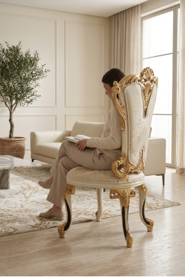 Chaises de bureau en bois massif rembourrées de design de luxe pour bureau et salle à manger.