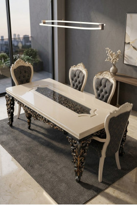 Table a manger de luxe Tables baroques Table de salle a manger Meubles classiques Tables de salle a manger