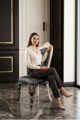 Classique fauteuil trône Chesterfield designer chaise de salle à manger de luxe place assise unique
