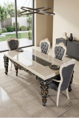 Salle à manger Chaise Fauteuil Set 2x Chaises avec accoudoirs + 2x Chaises Fauteuil de luxe new