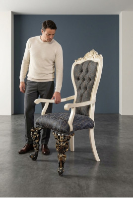Chaise classique R 1x Chaise Lehn de salle à manger avec accoudoirs Fauteuil de salon Club de luxe neuf