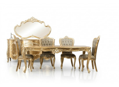 Style de salle à manger baroque ancien Table Table en bois massif Tables de designer classiques Rococo