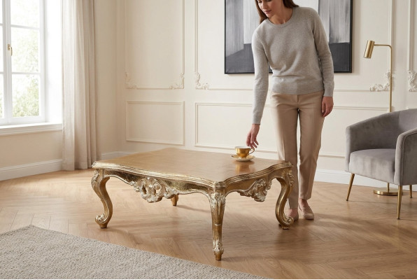 Table de salon Table Canapé Tables Classique Table d'appoint Table d'appoint Dorée