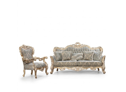 Ensemble de canapé Canapés de luxe classiques Fauteuil Salon Ensemble de salon 3+1 Place Chesterfield