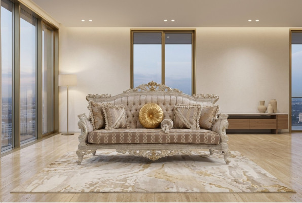 Canapé design 3 places Chesterfield en tissu de luxe pour canapé tissus textile neuf