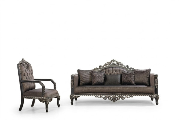 Ensemble de canapés Chesterfield de luxe 3+1 places Canapé classique Siège rembourré baroque