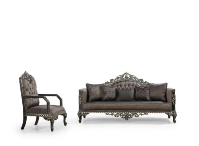 Ensemble de canapés Chesterfield de luxe 3+1 places Canapé classique Siège rembourré baroque