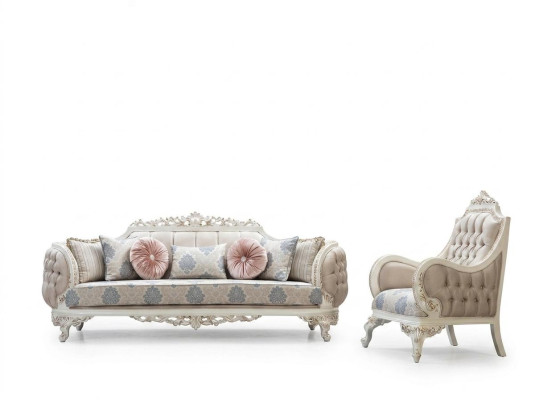 Ensemble de canapés classiques de luxe Fauteuil Canapé de salon 3+1 places Chesterfield