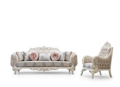Ensemble de canapés classiques de luxe Fauteuil Canapé de salon 3+1 places Chesterfield