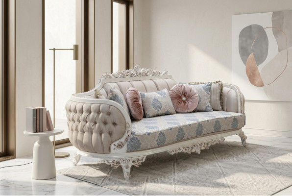 Canapé designer 3 places Chesterfield Luxe Tissu Canapés Canapés Tissu Textile Nouveau
