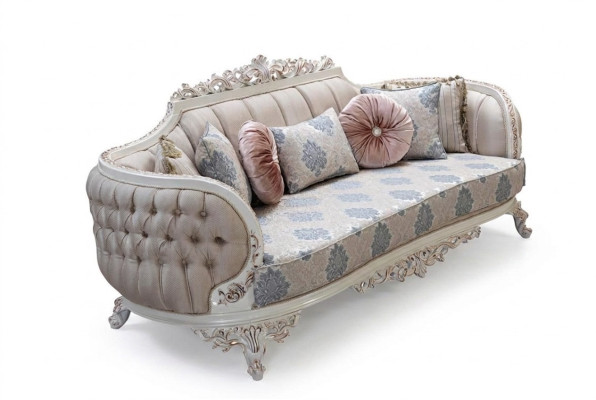 Canapé designer 3 places Chesterfield Luxe Tissu Canapés Canapés Tissu Textile Nouveau