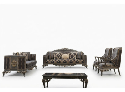Canapé Chesterfield Ensemble de designer 5 pièces Ensemble de canapés 3+3+1+1 Table basse