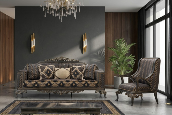 Luxe Ensemble de canapés Chesterfield 3+1 place Canapé classique Siège baroque Rembourrage