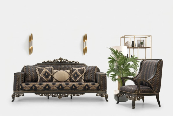 Luxe Ensemble de canapés Chesterfield 3+1 place Canapé classique Siège baroque Rembourrage