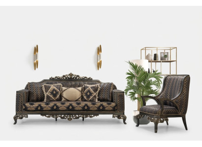 Luxe Ensemble de canapés Chesterfield 3+1 place Canapé classique Siège baroque Rembourrage