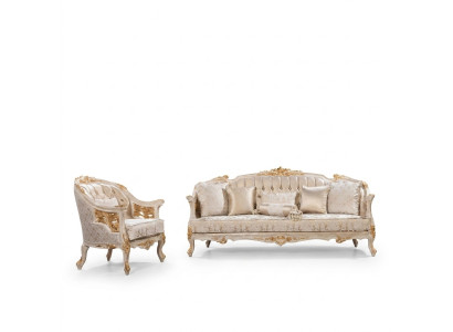 Ensemble de canapé de luxe Chesterfield 3+1 places Canapé classique Siège rembourré baroque
