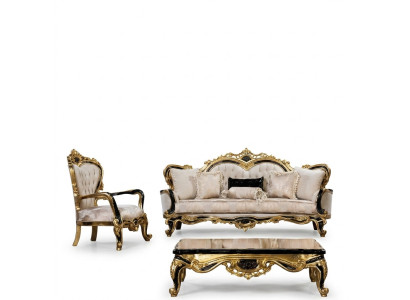 Ensemble de canapés classiques de luxe Fauteuil Canapé de salon 3+1 siège Chesterfield