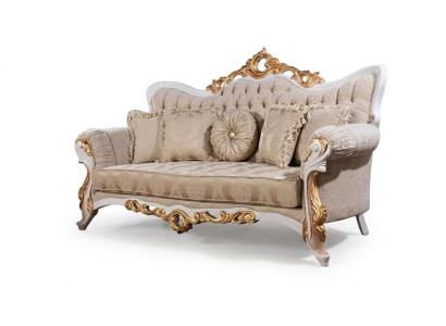 Canapé 3 places Tissu Trois canapés en tissu de luxe Style baroque Salon Canapé baroque