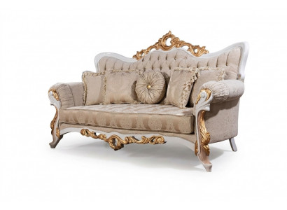 Canapé 3 places Tissu Trois canapés en tissu de luxe Style baroque Salon Canapé baroque