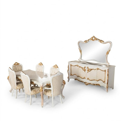 Ensemble de luxe Salle à manger Table à manger Chaise XL Table Tables Chaises Bois Design 7 pièces nouveau
