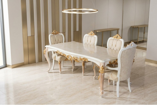 Tableau Classique r Luxury Wood Tables Style Baroque Rococo Antique Salle à Manger Salon