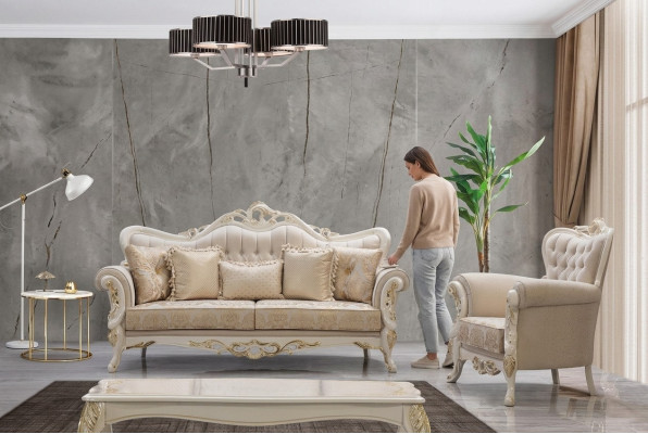 Ensemble de canapé 3+1 Seater Set Design Canapé Rembourrage Canapés Canapé Classique ou de luxe