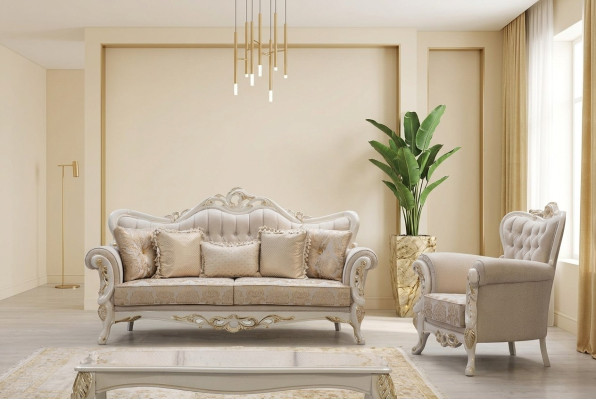 Ensemble de canapé 3+1 Seater Set Design Canapé Rembourrage Canapés Canapé Classique ou de luxe