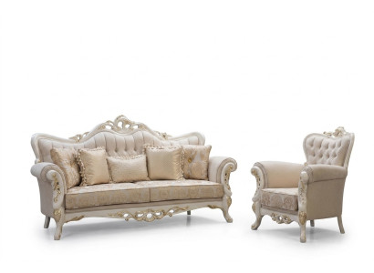 Ensemble de canapé 3+1 Seater Set Design Canapé Rembourrage Canapés Canapé Classique ou de luxe