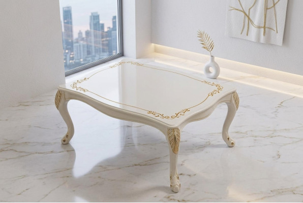 Table basse Table d'appoint classique de luxe pour le salon Design Mobilier Bois Neuf