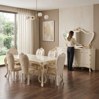 Salle à manger Ensemble Table + 4 Chaises Salle à manger Chaise Sets Tables Groupe Suite 5 pièces.
