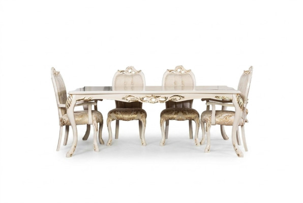 Table de salle à manger classique beige Table de design Tables en bois Mobilier Salon