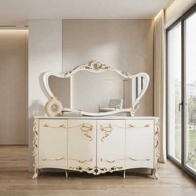 Bahut Miroir Suite Ess Baroque Commodes Commode en bois Commode en bois Armoire en bois neuve
