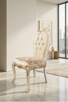 Chaise sans accoudoirs Chaises en bois Chaise de design en tissu de luxe Fauteuil Accoudoir nouveau Rembourrage