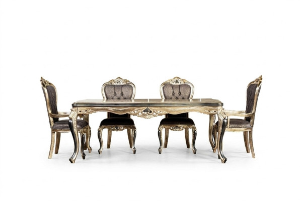 Table à manger classique Table Baroque Tables Tables Tables en bois 208x108 cm